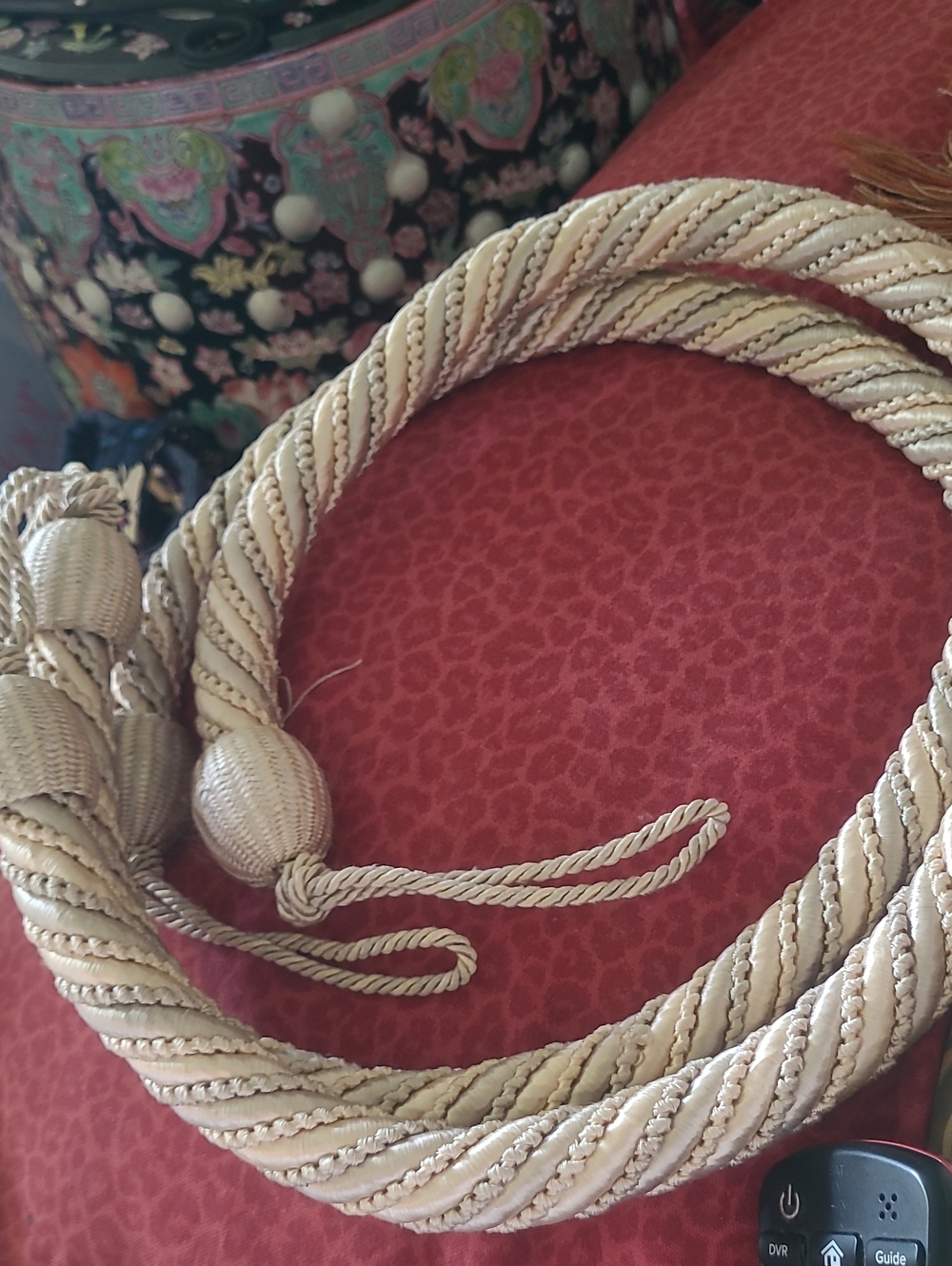 Cream Braided Tassel Curtain Tieback - Elegant Drapery Accessory